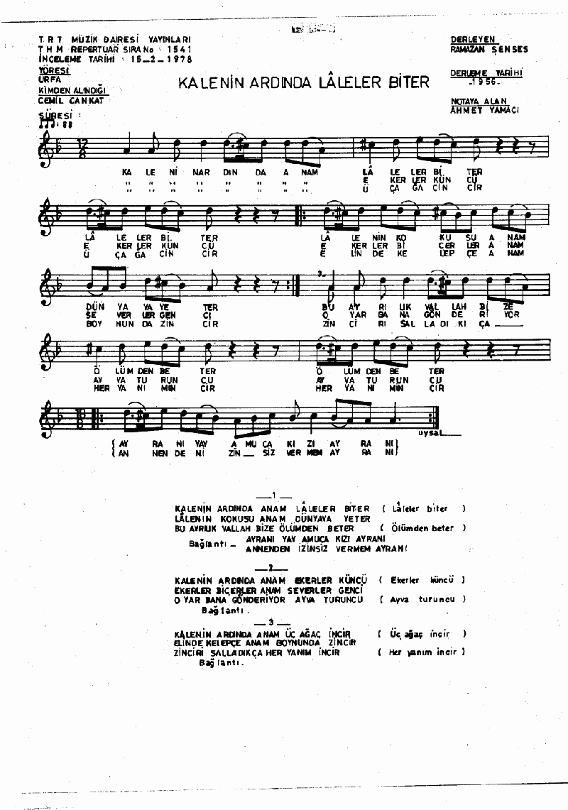 KALENİN ARDINDA LALELER BİTER