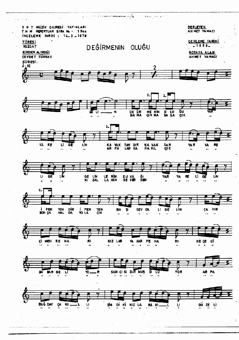 DEĞİRMENİN OLUĞU