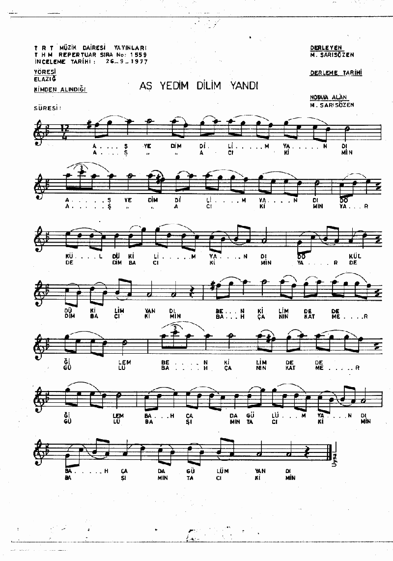 AŞ YEDİM DİLİM YANDI