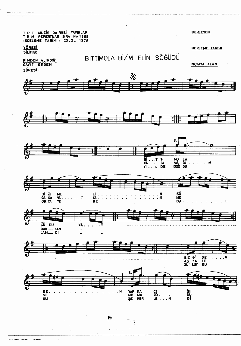 BİTTİ M'OLA BİZİM ELİN  SÖĞÜDÜ