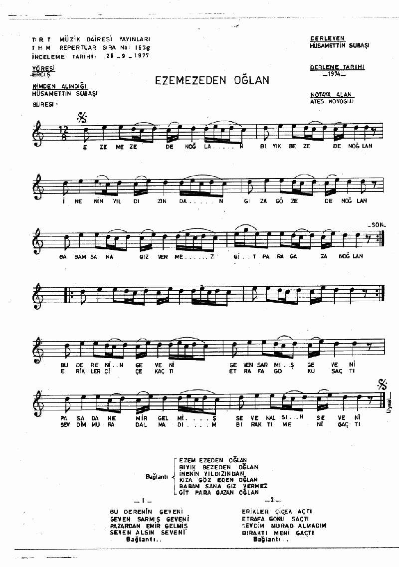 EZEM EZEDEN OĞLAN (Bu Derenin Geveni)