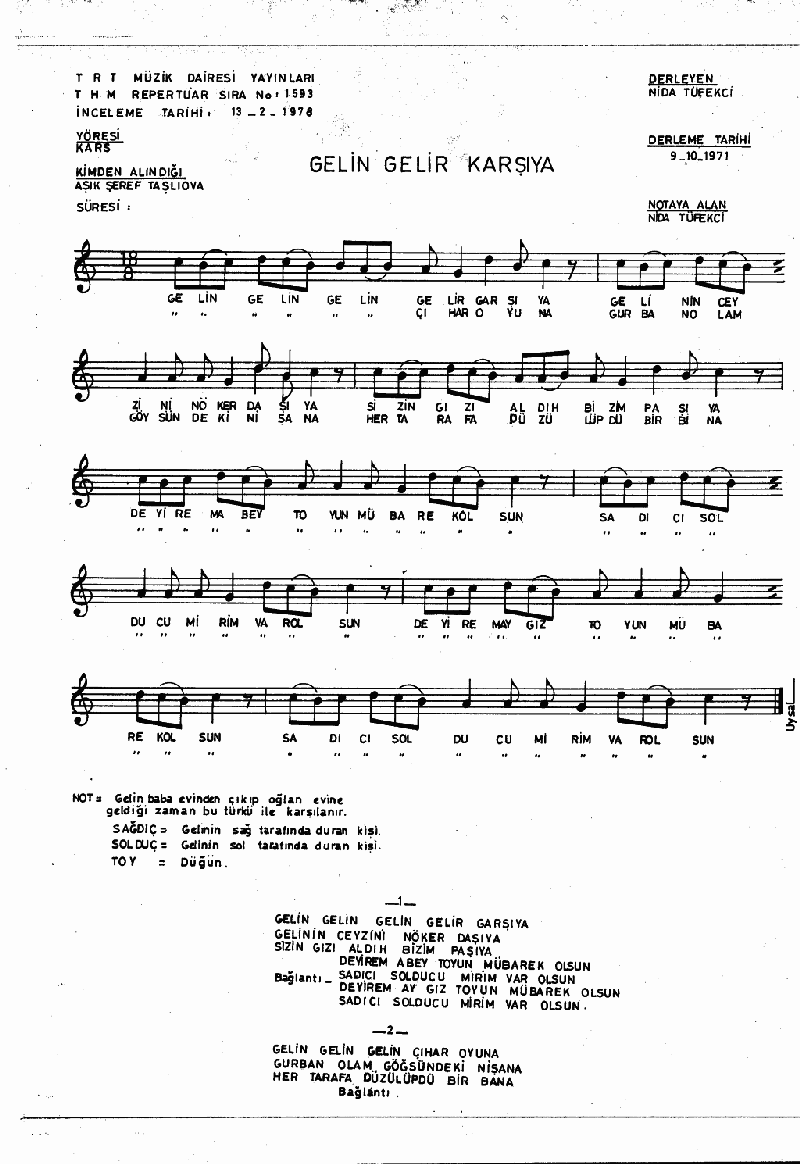 GELİN GELİR KARŞIYA