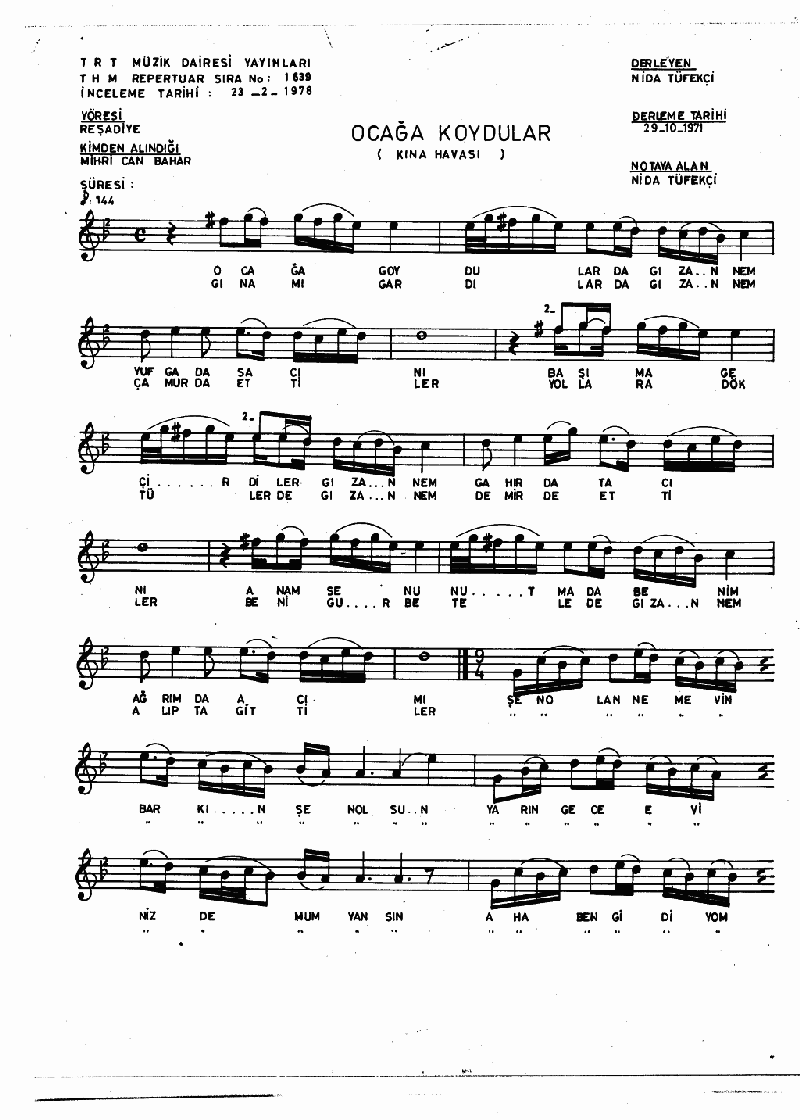 OCAĞA KOYDULAR YUFKA SACINI