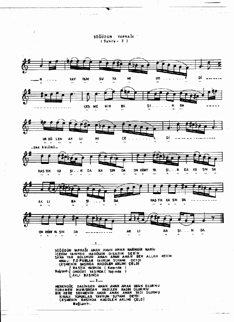 SÖĞÜDÜN YAPRAĞI NARİNDİN NARİN