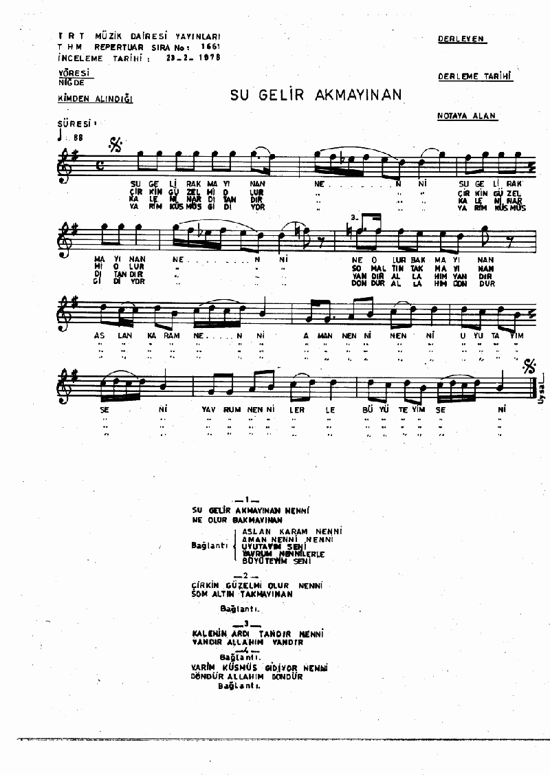 SU GELİR AKMAYINAN - II