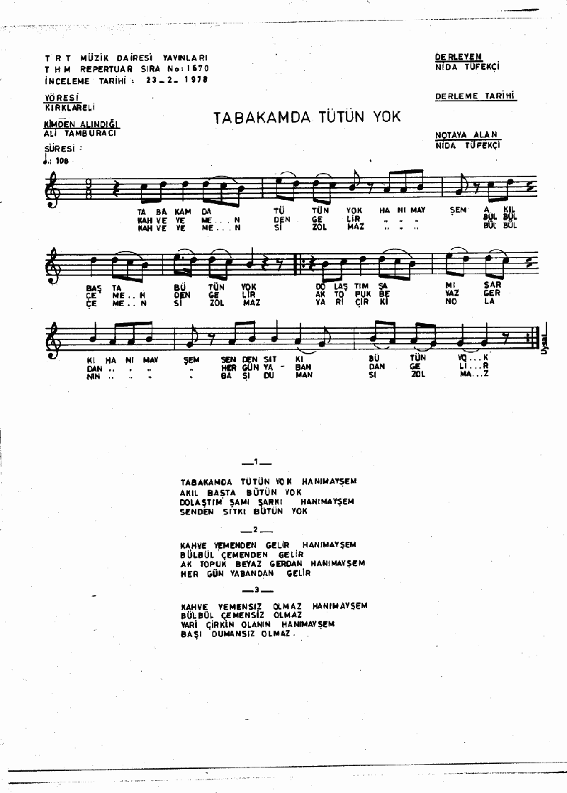 TABAKAMDA TÜTÜN YOK