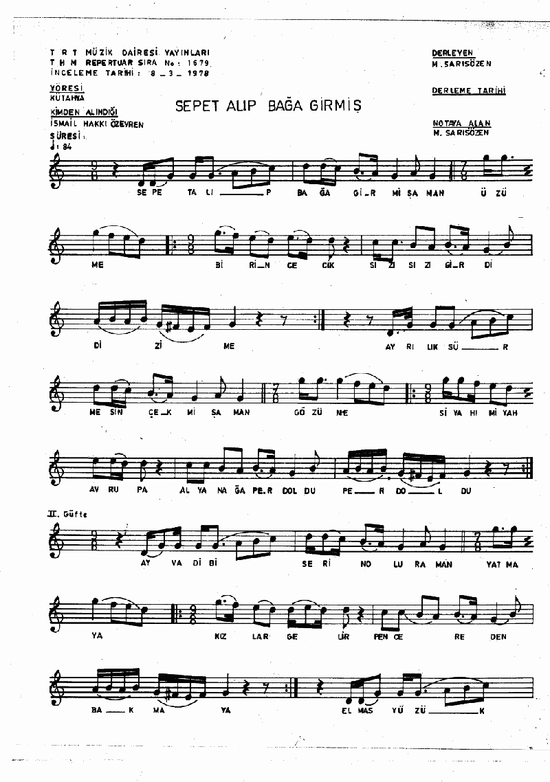 SEPET ALIP BAĞA GİRMİŞ ÜZÜME