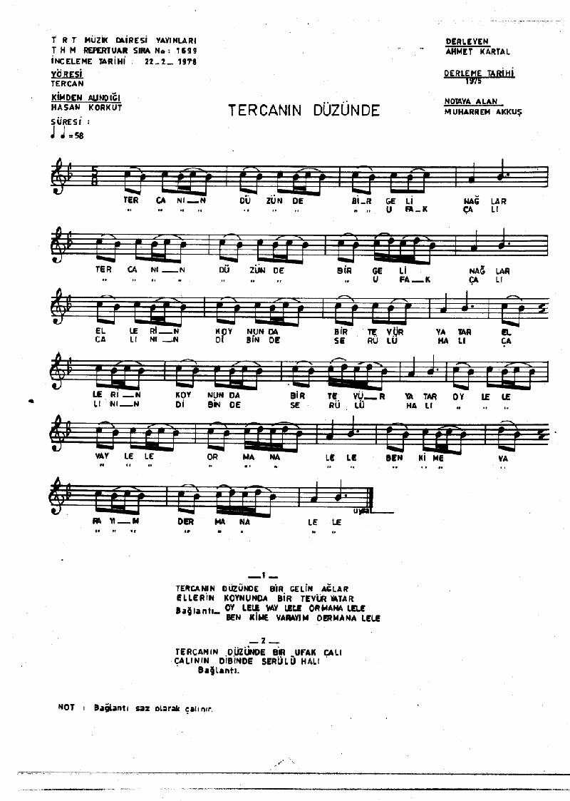 TERCAN'IN DÜZÜNDE BİR GELİN AĞLAR