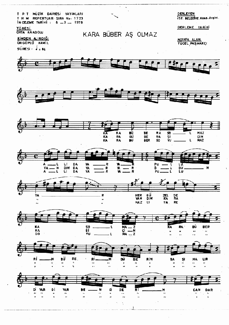 KARA BÜBER AŞ OLMAZ