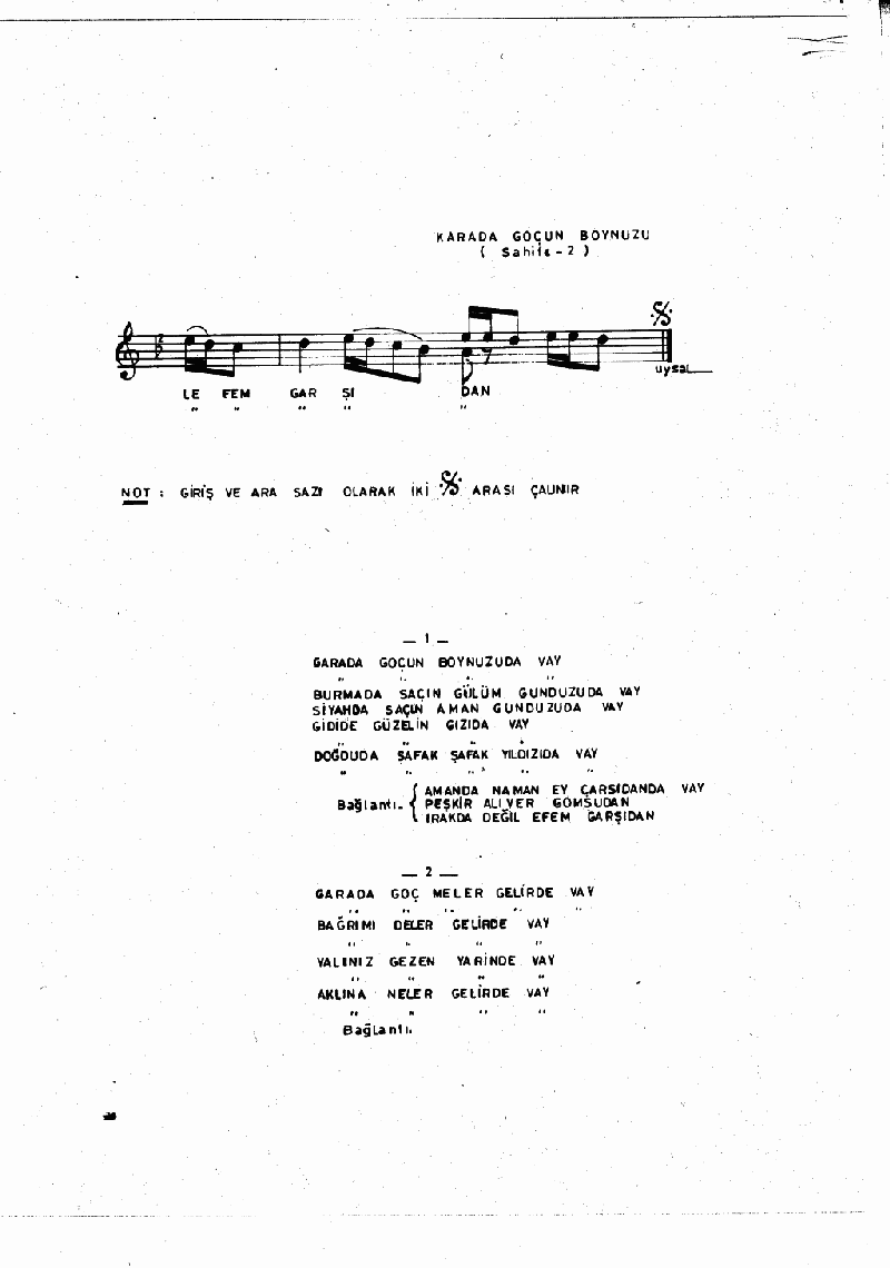 KARA DA GOÇUN BOYNUZU