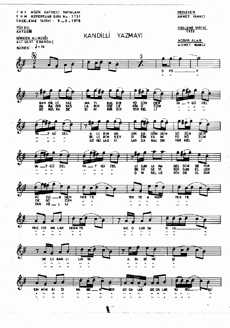 KANDİLLİ YAZMAYI KALDIR YÜZÜNDEN