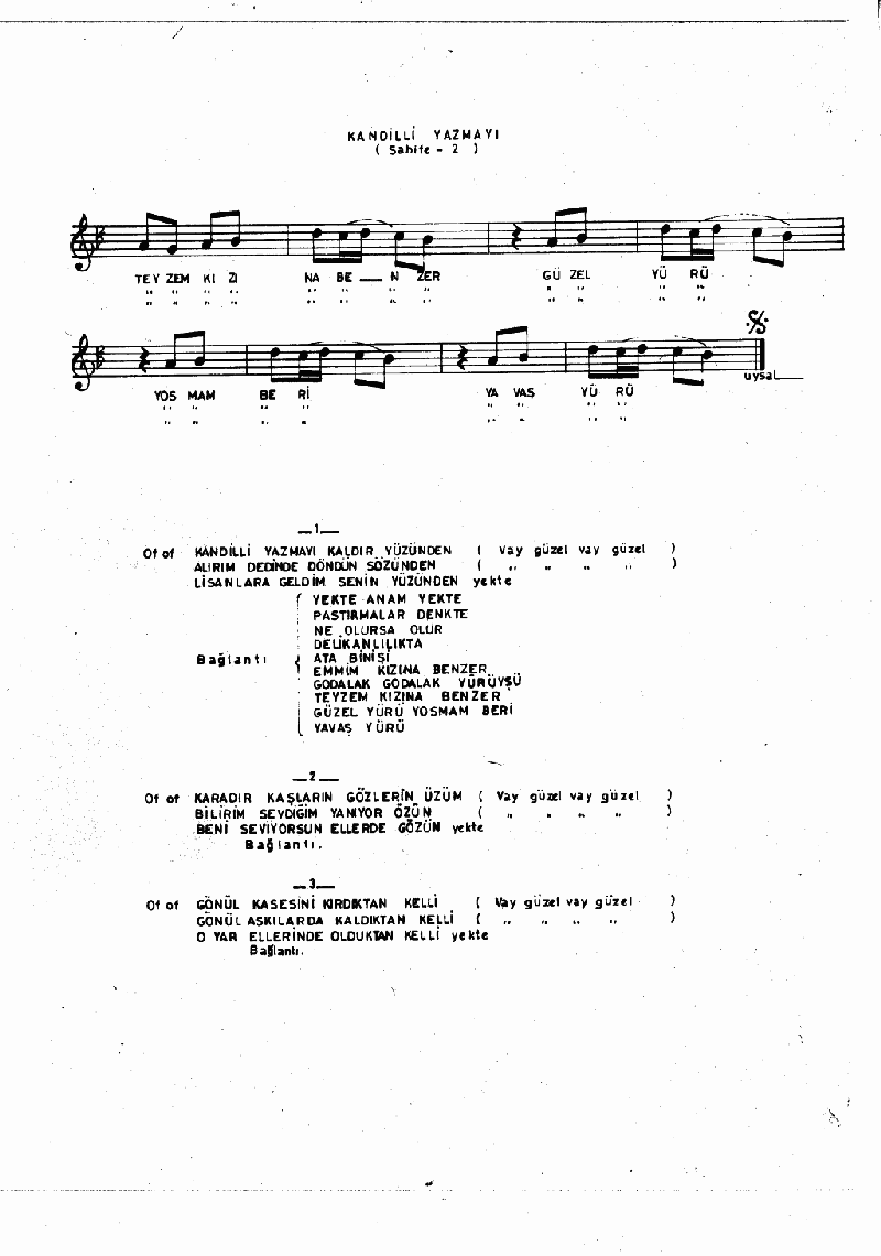 KANDİLLİ YAZMAYI KALDIR YÜZÜNDEN