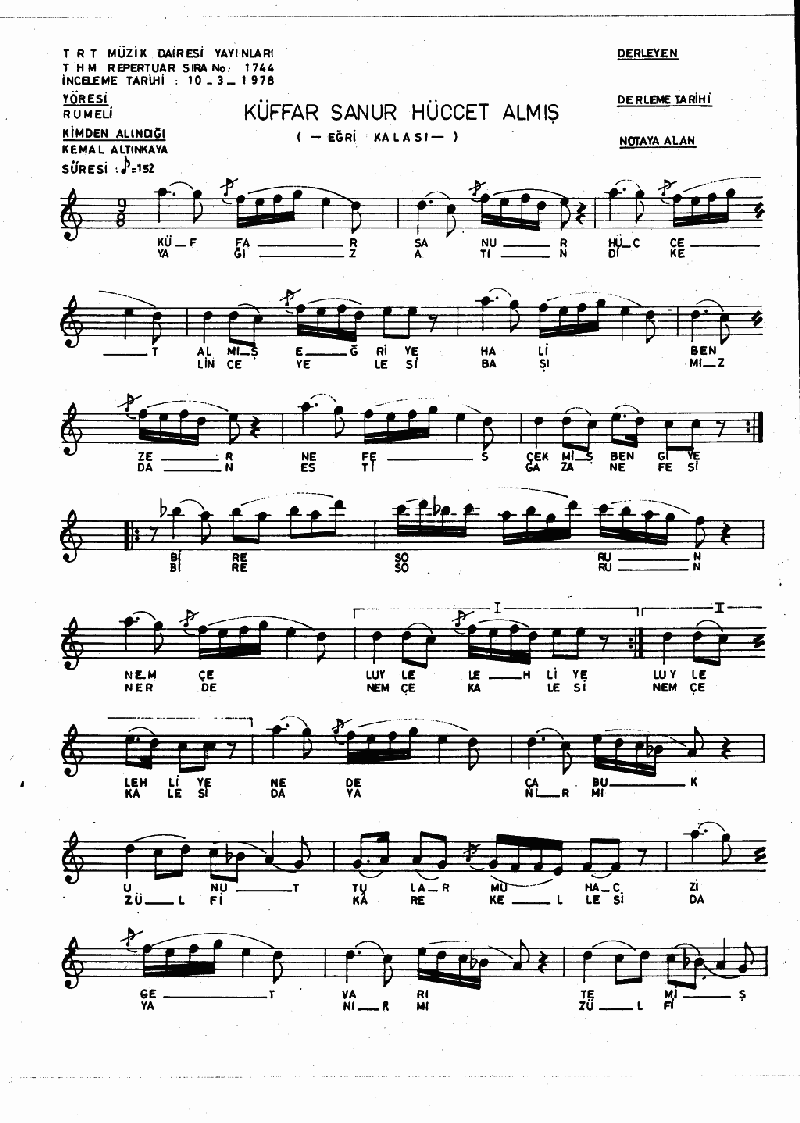 KÜFFAR SANUR HÜCCET ALMIŞ EĞRİ'YE