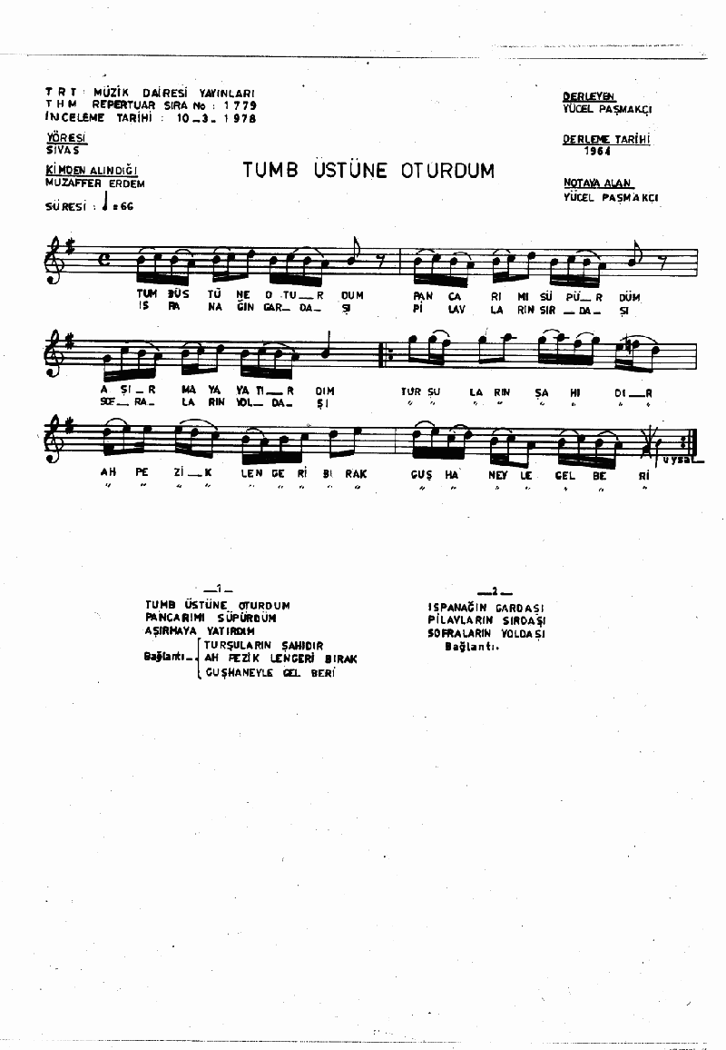 TUMB ÜSTÜNE OTURDUM