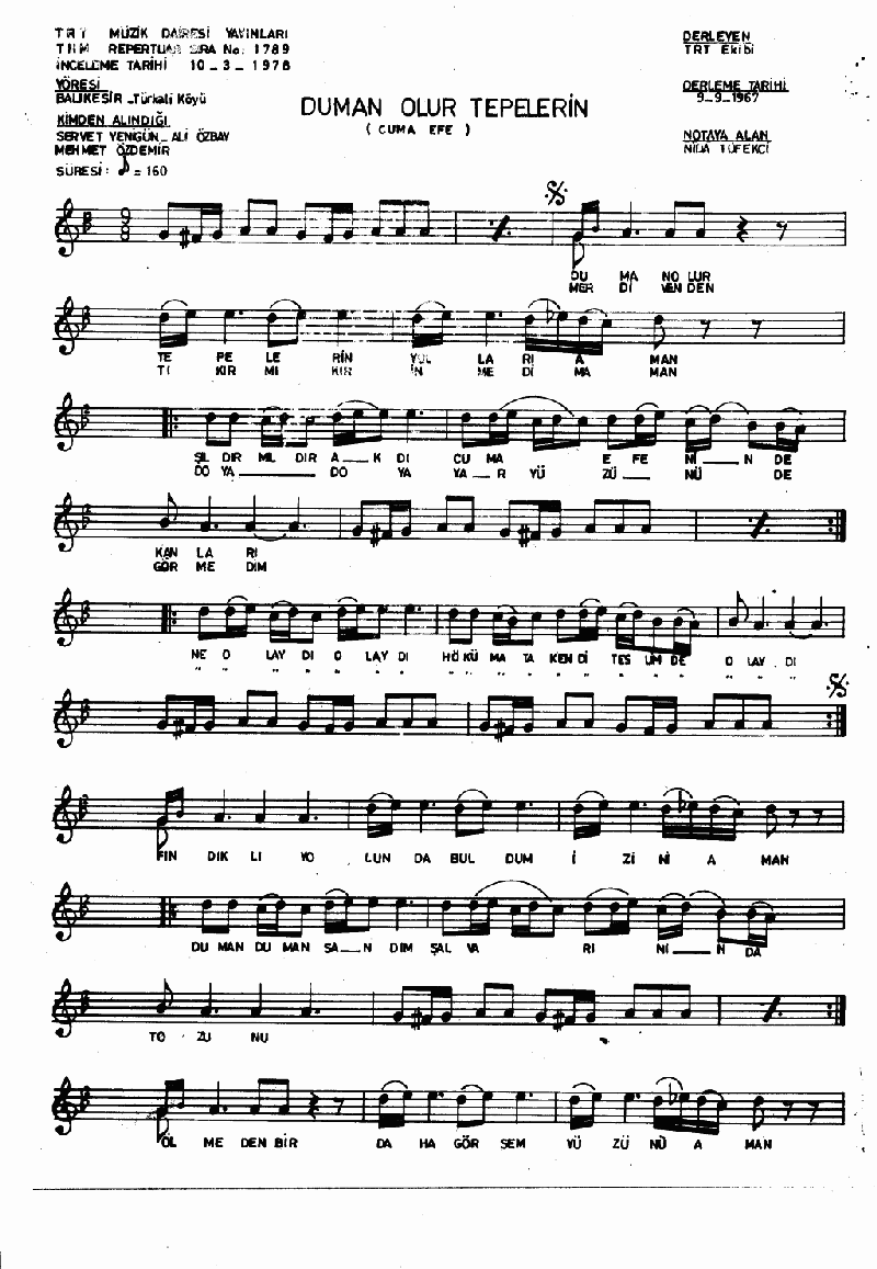 DUMAN OLUR TEPELERİN YOLARI