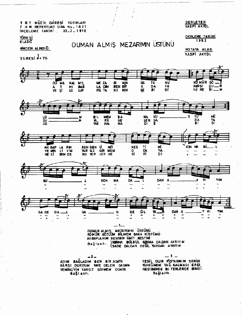 DUMAN ALMIŞ MEZARIMIN ÜSTÜNÜ