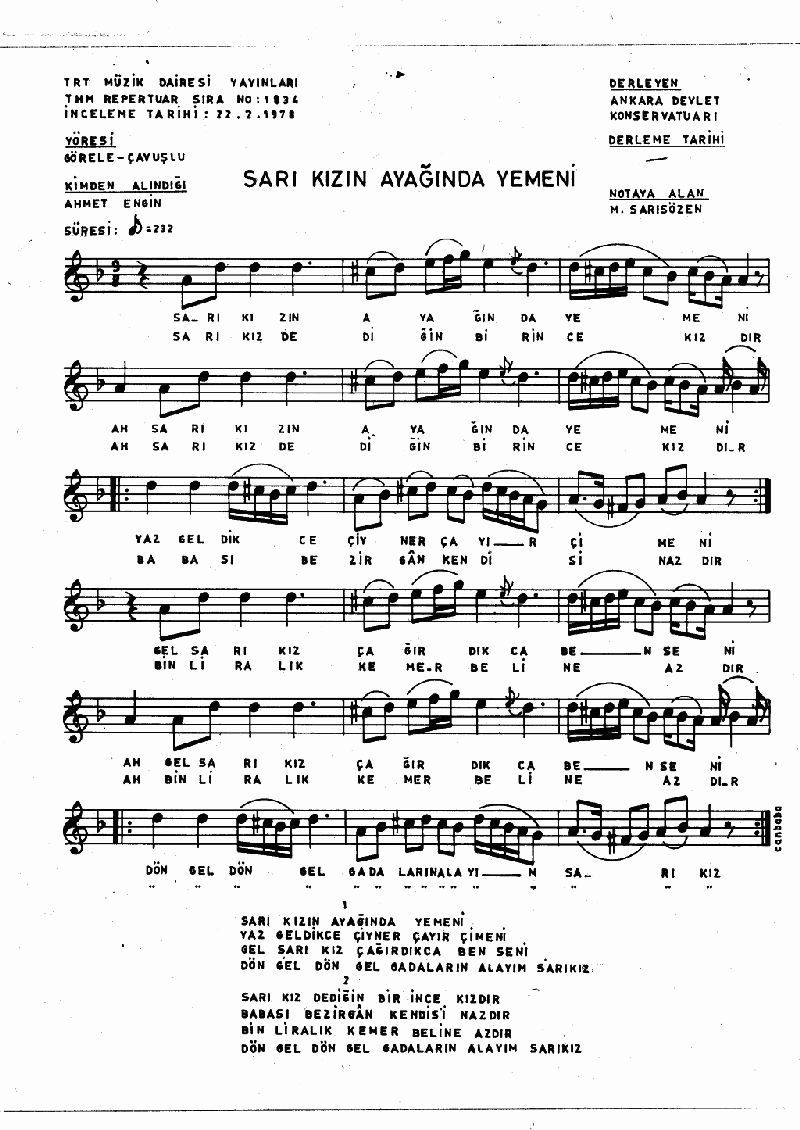 SARI GIZIN AYAĞINDA YEMENİ