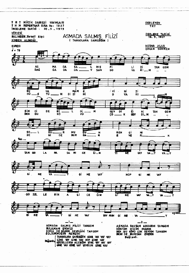 ASMA DA SALMIŞ FİLİZİ