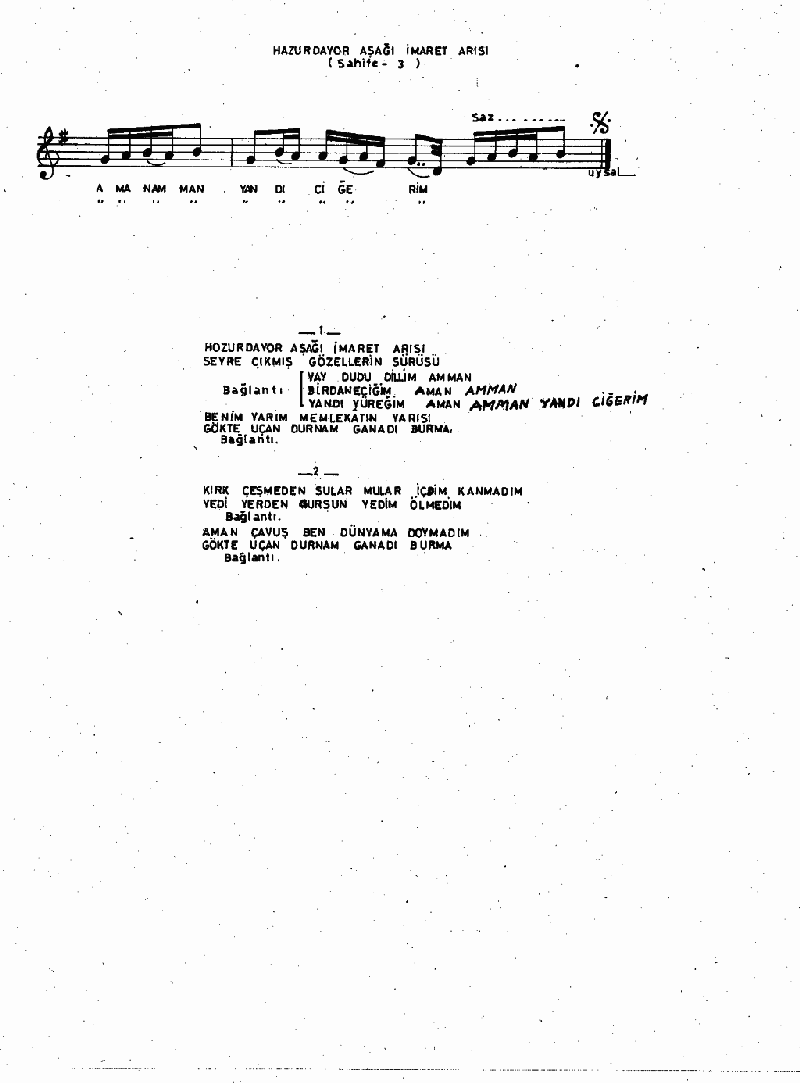 HOZURDAYOR AŞAĞI İMARET ARISI