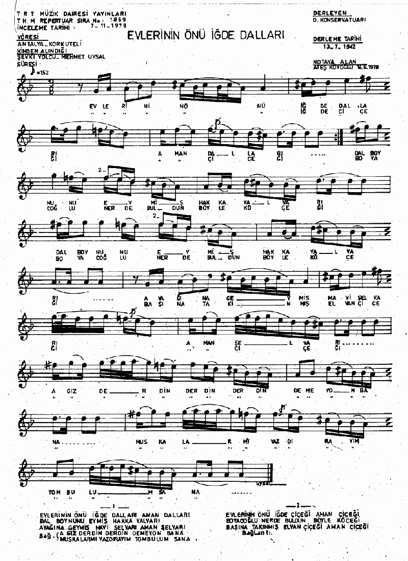 EVLERİNİN ÖNÜ İĞDE DALLARI - I