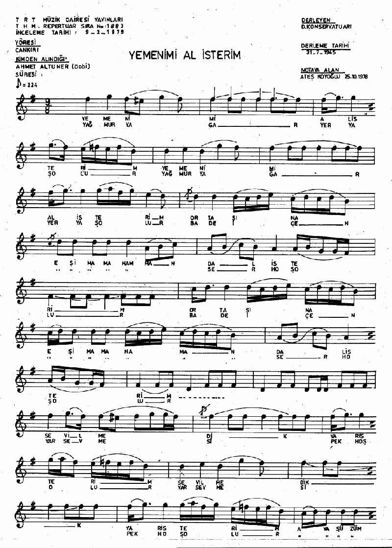 YEMENİMİ AL İSTERİM