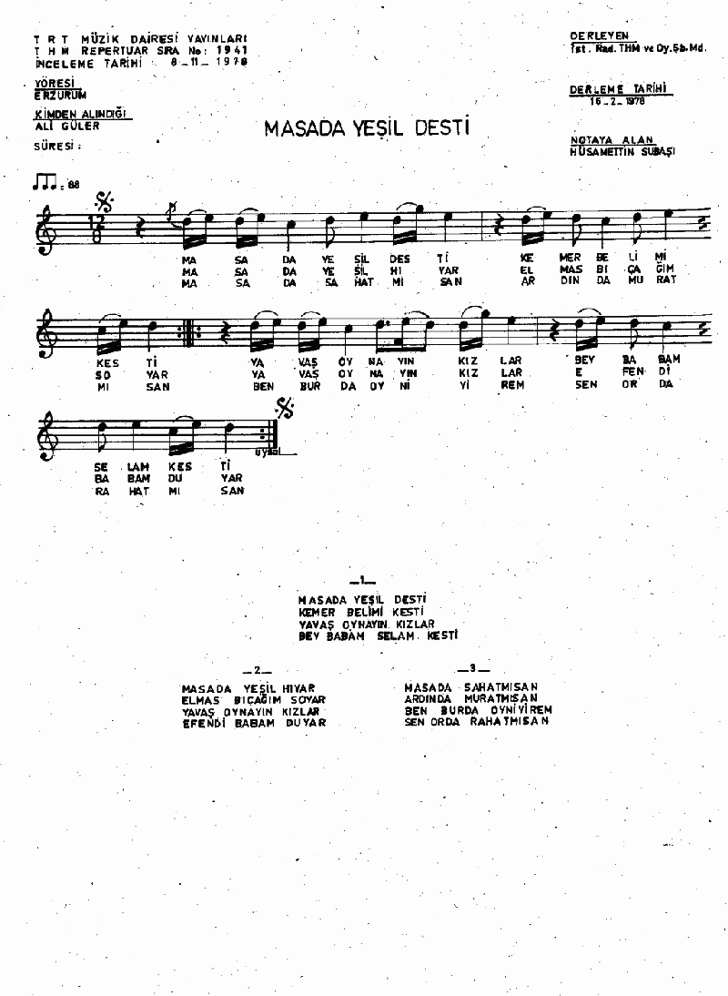 MASADA YEŞİL DESTİ