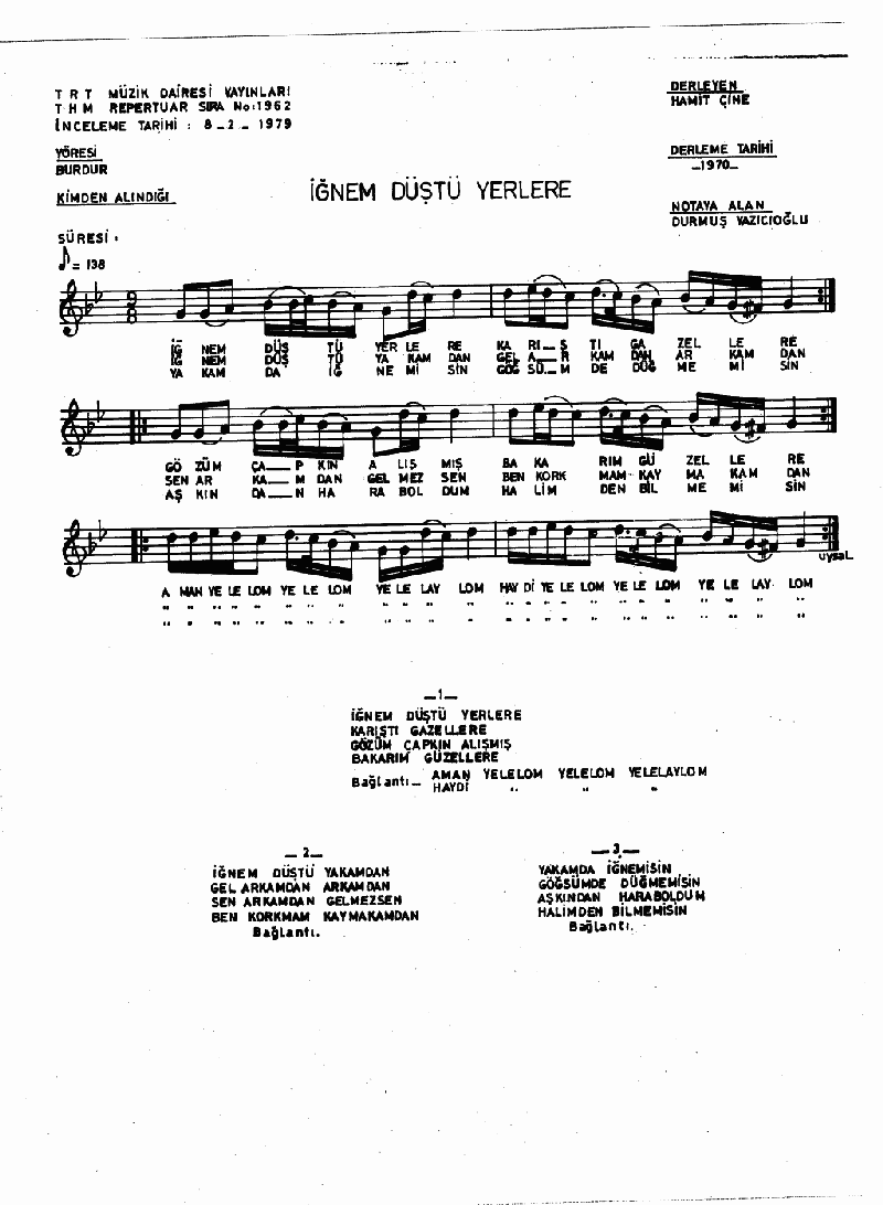 İĞNEM DÜŞTÜ YERLERE - II