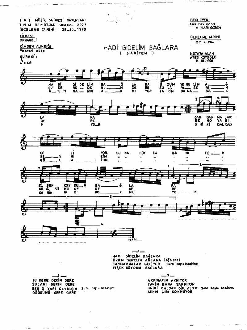 HADİ GİDELİM BAĞLARA