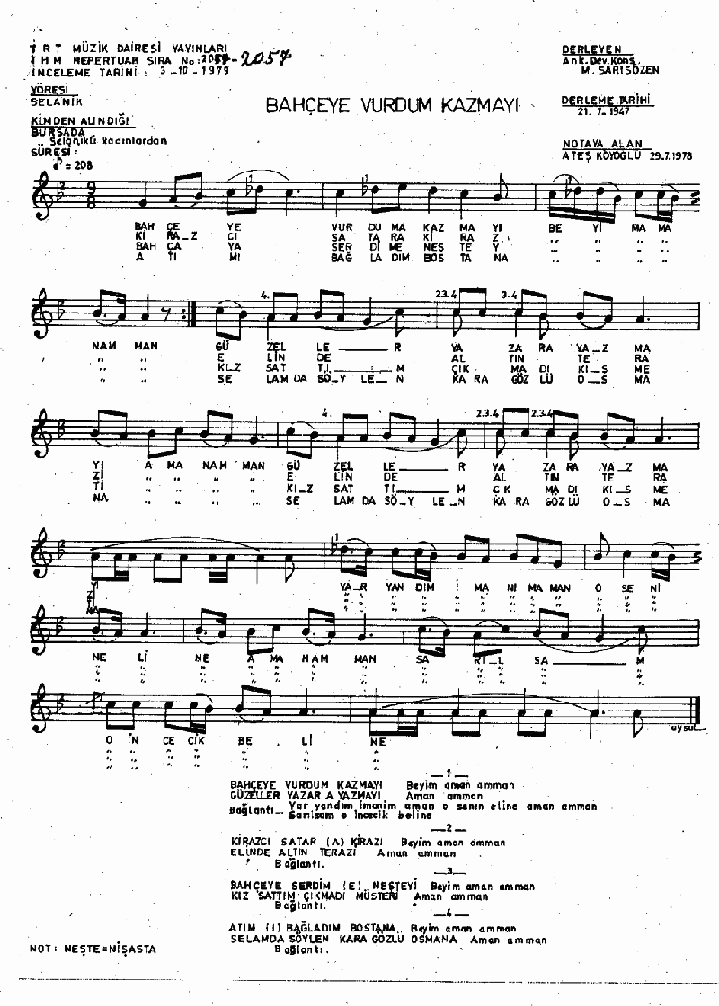 BAHÇEYE VURDUM KAZMAYI