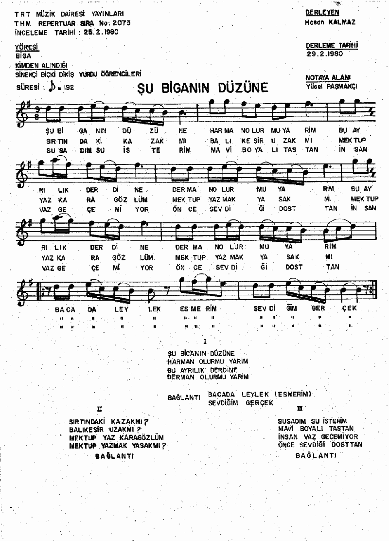 ŞU BİGA'NIN DÜZÜNE