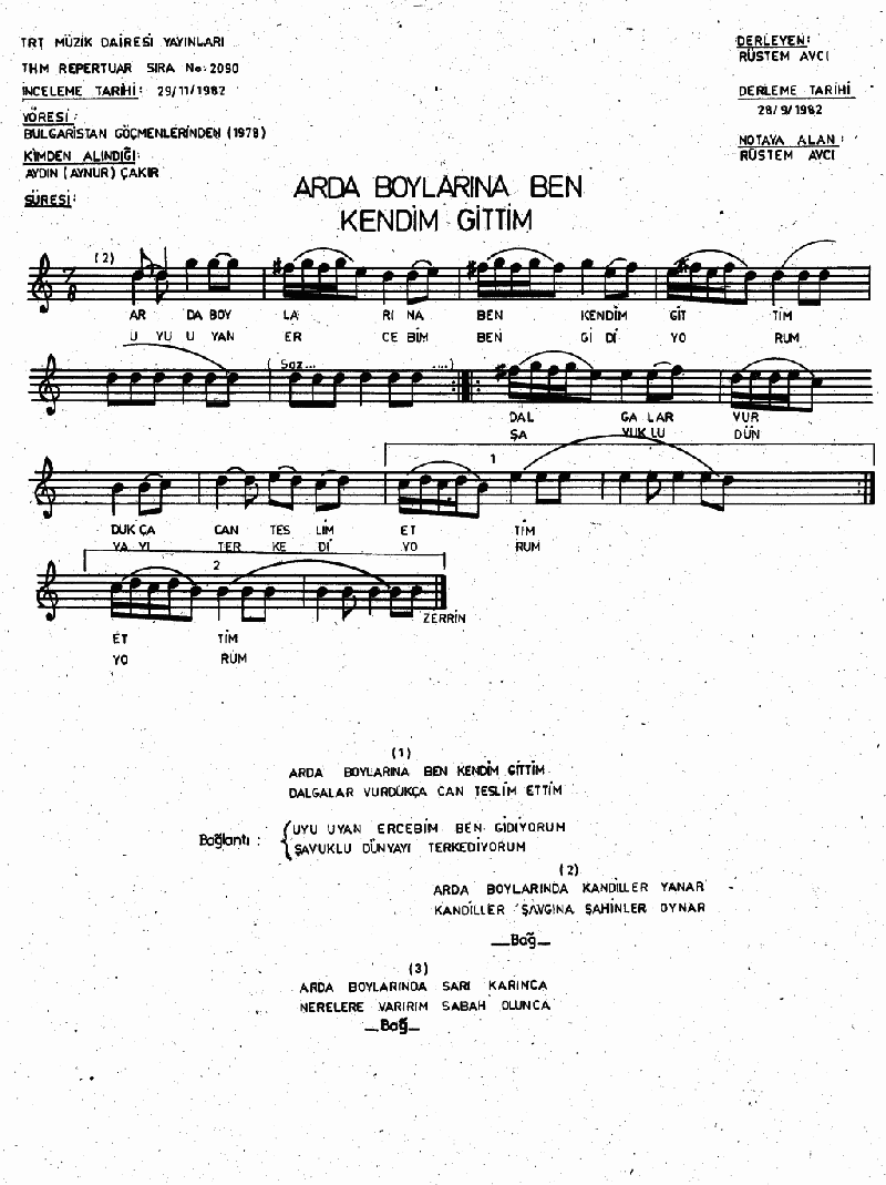 ARDA BOYLARINDA BEN KENDİM GİTTİM