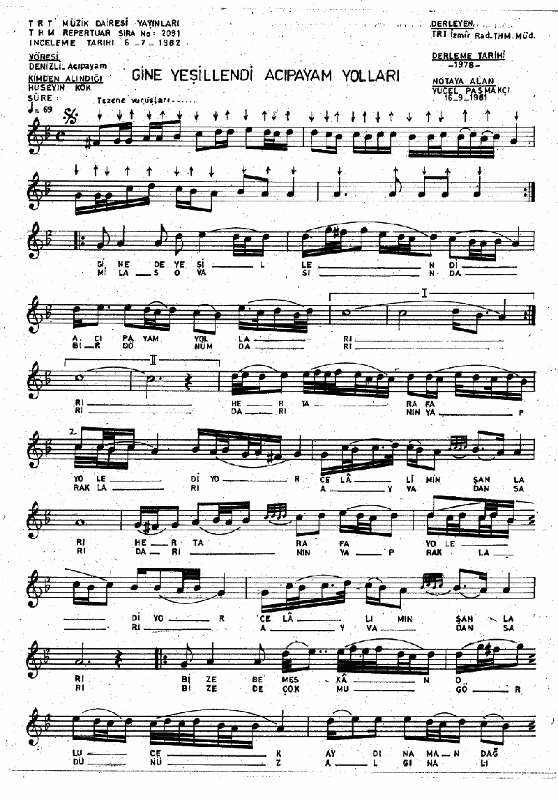 GİNE YEŞİLLENDİ ACIPAYAM YOLLARI