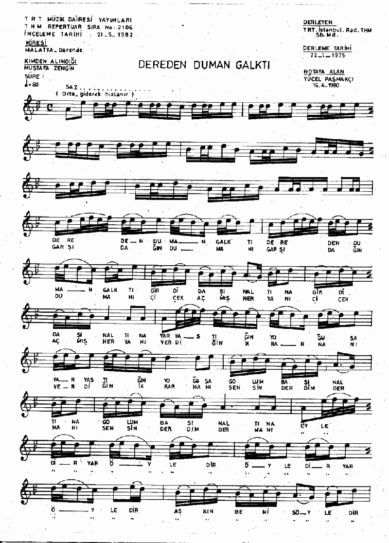 DEREDEN DUMAN KALKTI