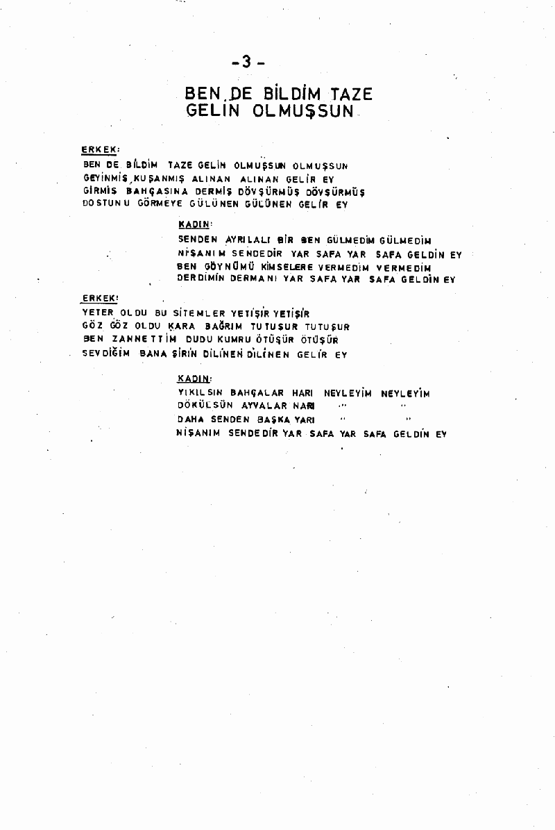 BEN DE BİLDİM TAZE GELİN OLMUŞSUN