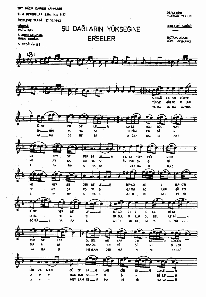 ŞU DAĞLARIN YÜKSEĞİNE ERSELER