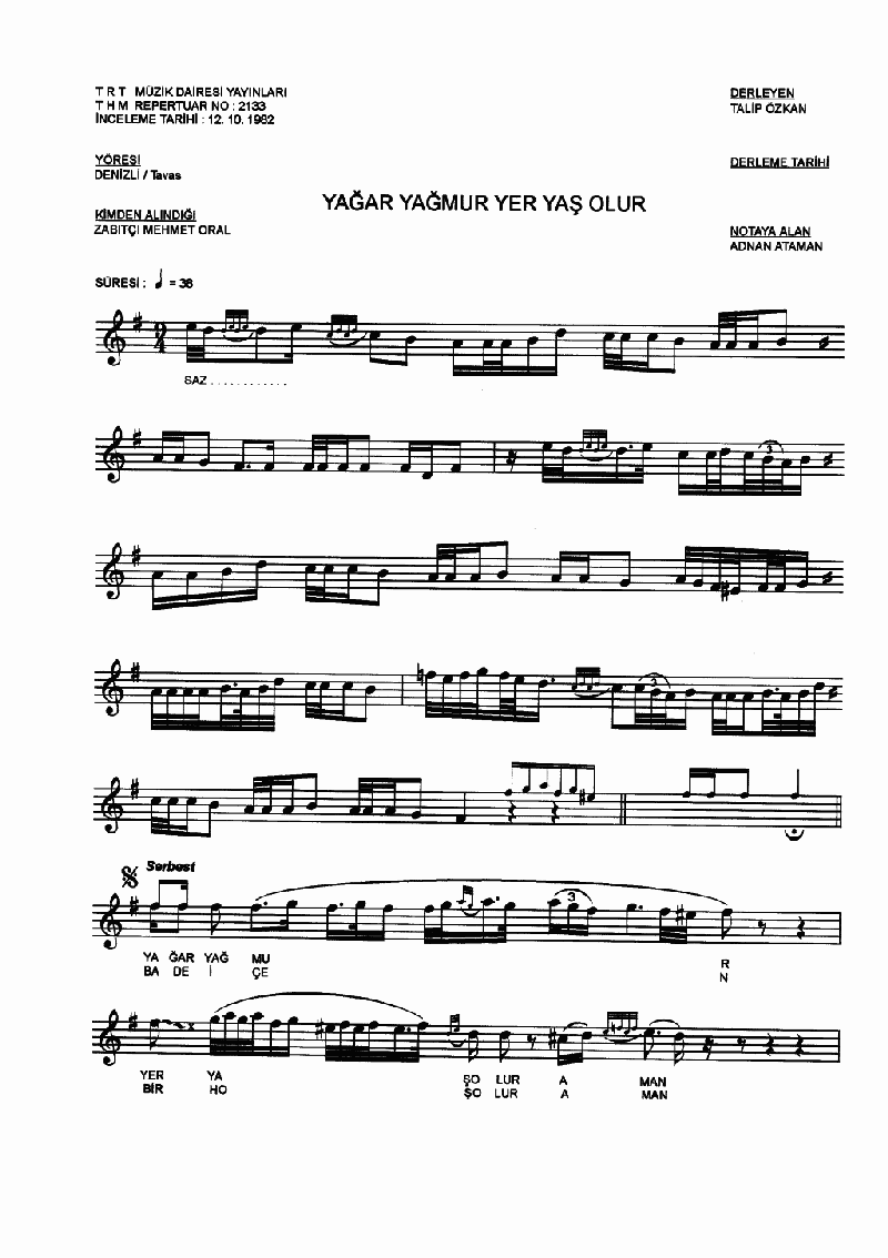 YAĞAR  YAĞMUR YER YAŞ OLUR