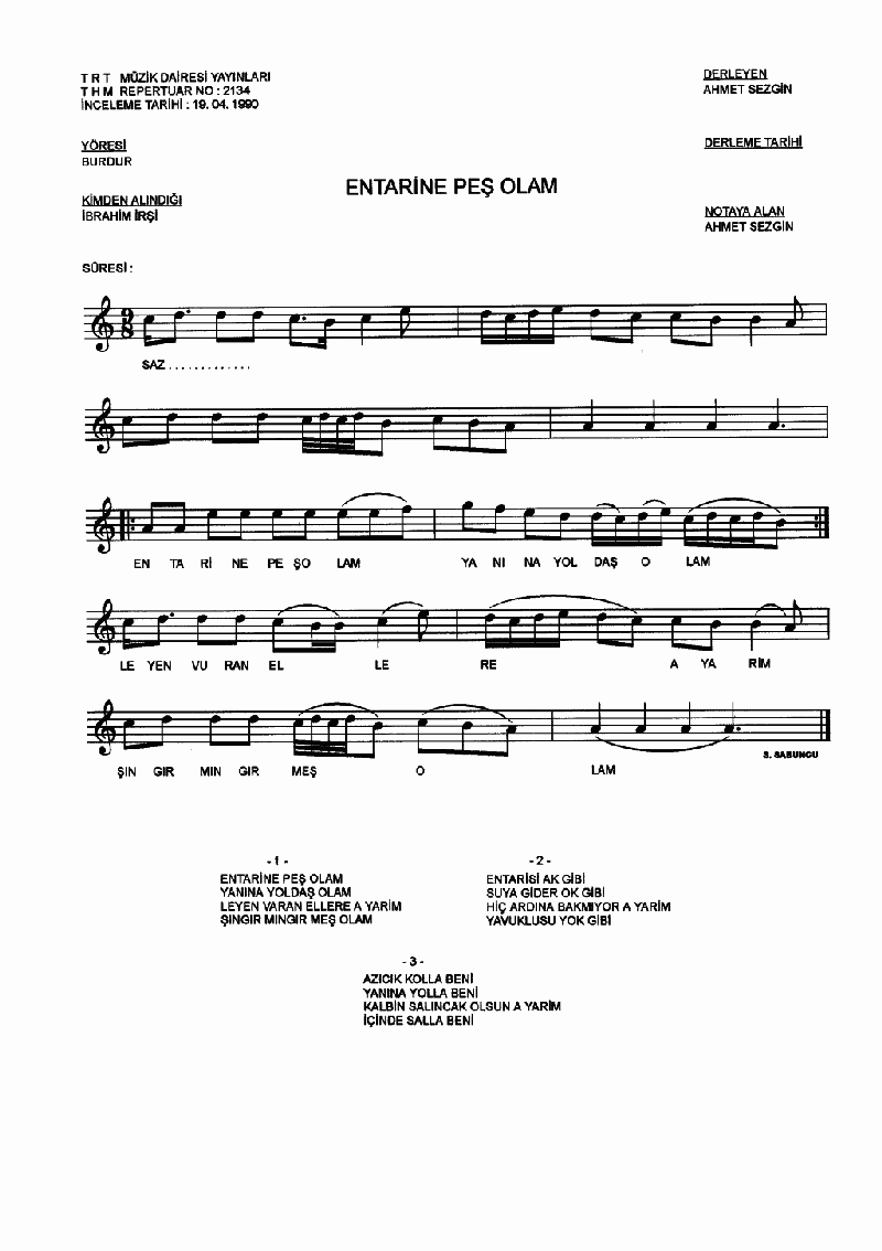 ENTARİNE PEŞ OLAM - II