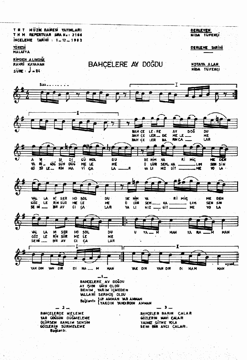 BAHÇELERE AY DOĞDU