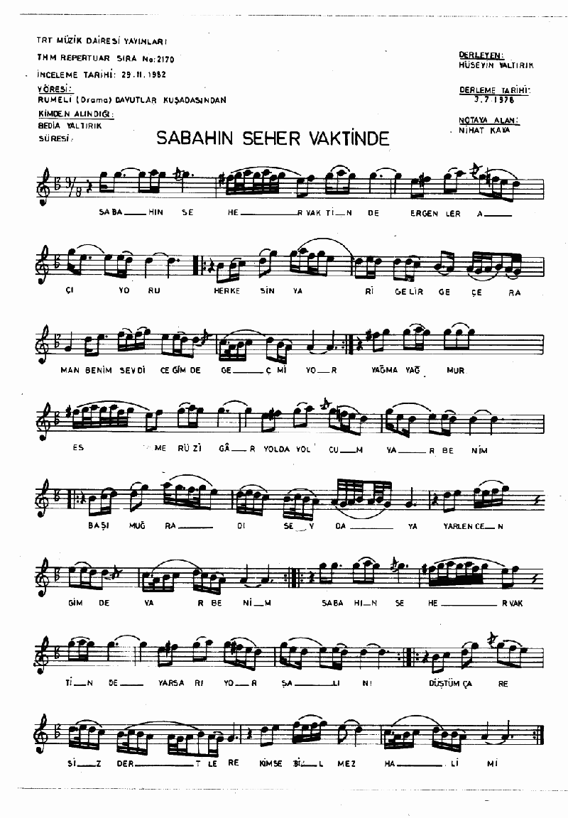 SABAHIN SEHER VAKTİNDE - II