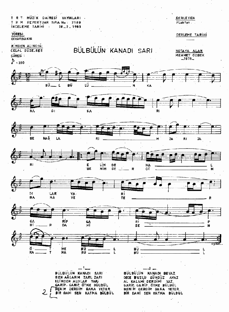 BÜLBÜLÜN KANADI SARI - II