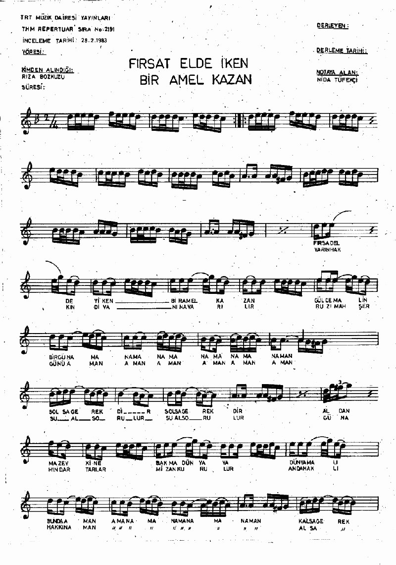 FIRSAT ELDE İKEN BİR AMEL KAZAN - I