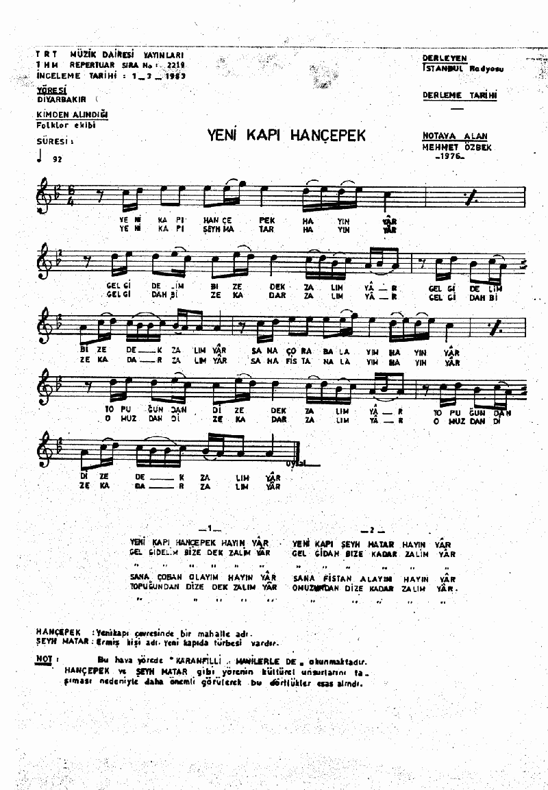 YENİ KAPI HANÇEPEK