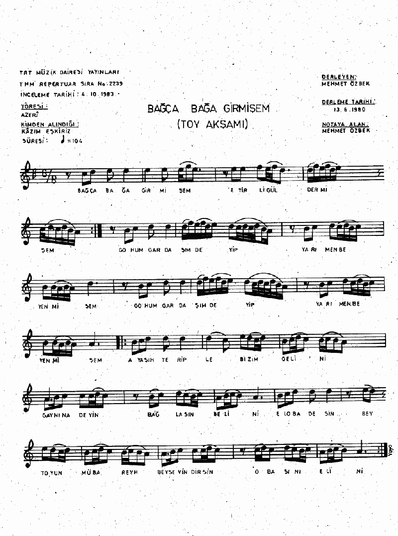 BAHÇA BAĞA GİRMİŞEM