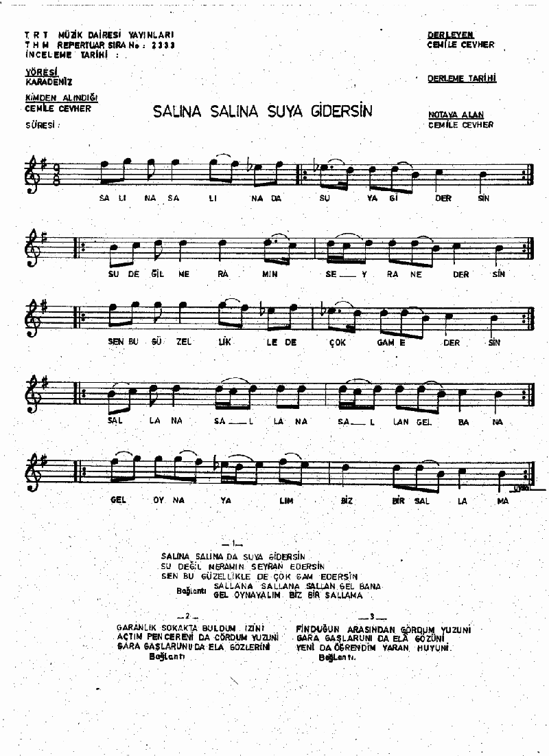 SALINA SALINA SUYA GİDERSİN