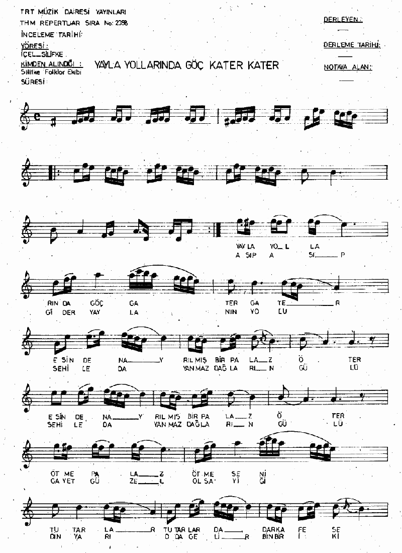 YAYLA YOLLARINDA GÖÇ KATER KATER