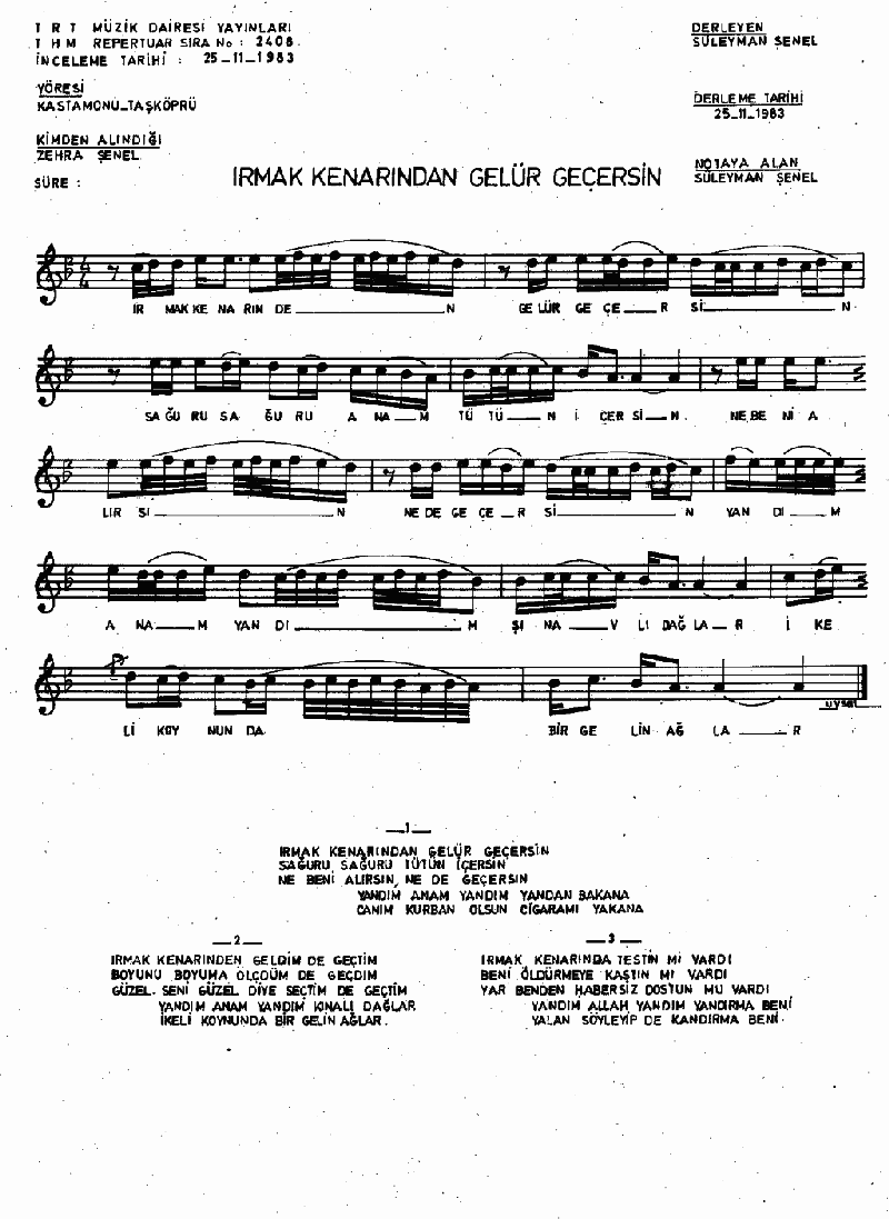 İRMAK KENARINDAN GELÜR GEÇERSİN