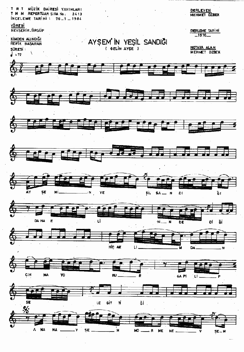 AYŞEMİN YEŞİL SANDIĞI