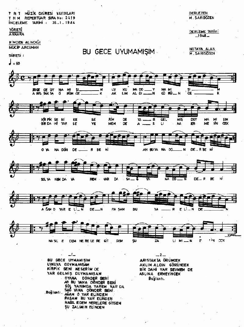 BU GECE UYUMAMIŞAM