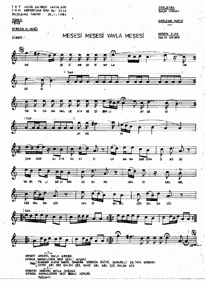 MEŞESİ MEŞESİ YAYLA MEŞESİ