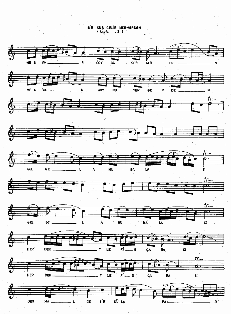 BİR KUŞ GELİR MERMERDEN